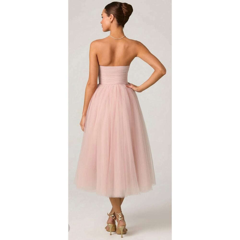 Oh Polly Cindy Tulle Corset Midmaxi Dress Dusty Rose Size 8 New - Picture 4 of 9